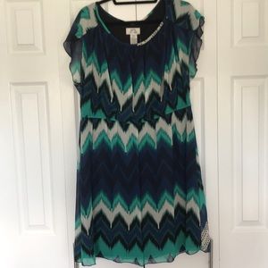 Sweet Storm Chevron Fit and Flare Dress